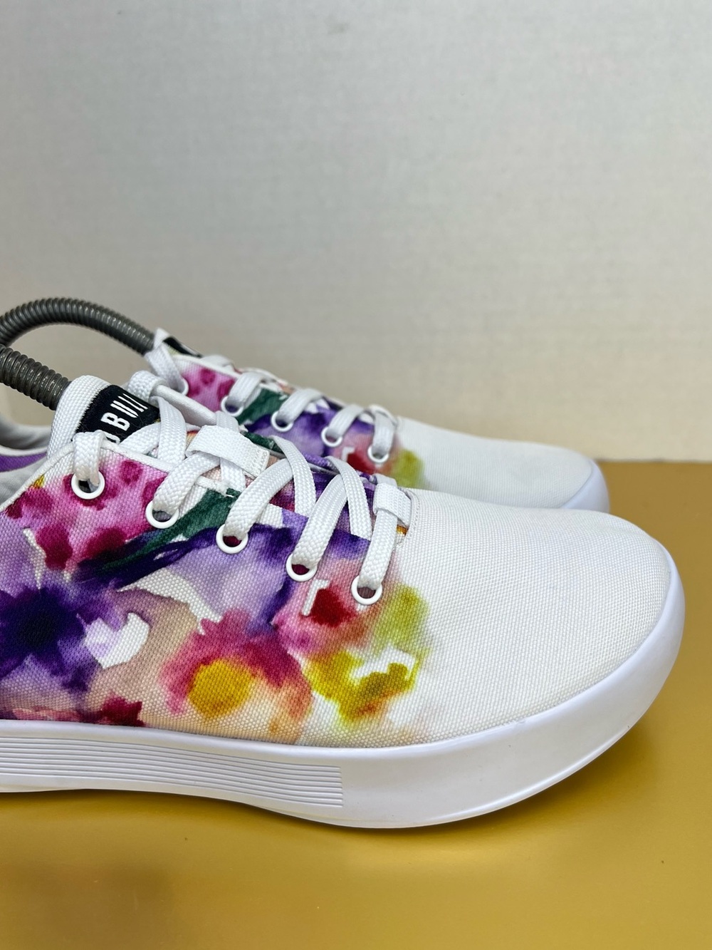 NOBULL White Floral Athletic Shoes with Purple, Pink, Yellow, Green Accents - Picture 7 of 15